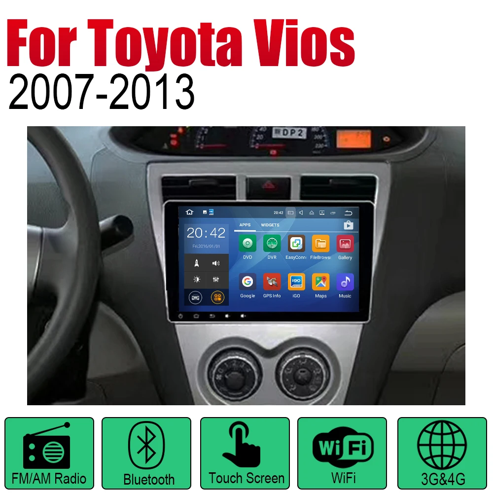 ZaiXi Android автомобильный Радио Стерео gps навигация для Toyota Vios 2007 ~ 2013 Bluetooth wifi 2din