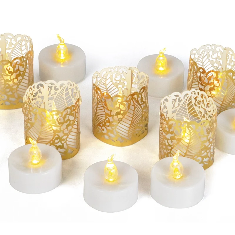 

12Pcs Flameless LED Tealight Candles -Battery Operated Tea Lights with Flickering Flame for Romantic Wedding Decorations