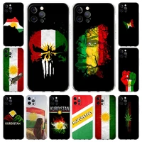kurdistan flag luxury phone case for iphone 13 pro 11 12 max x xr xs 7 8 plus se 2020 clear soft silicone cover fundas shell