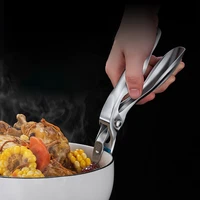 bowl spoon utensil holder dish clamp pot pan gripper clip hot dish plate bowl clip tong stainless household cookware accessories