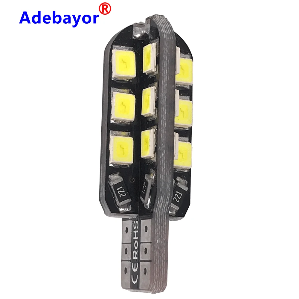 100PCS T10 W5W 147 Wedge Door Instrument Side Bulb Lamp Car White Warm Ice blue LED Light 24 SMD 2835 PCB DC 12V |