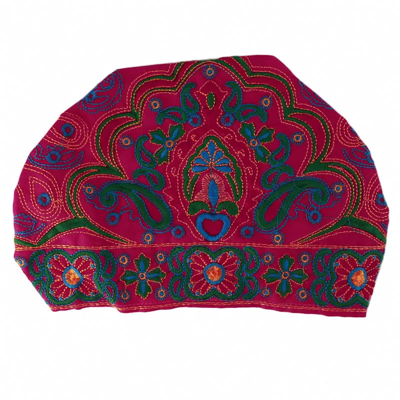 

Ethnic Hats Vintage Embroidery Flowers Cap Women Bandanas Red Print Hats Caps Winter Hats For Women