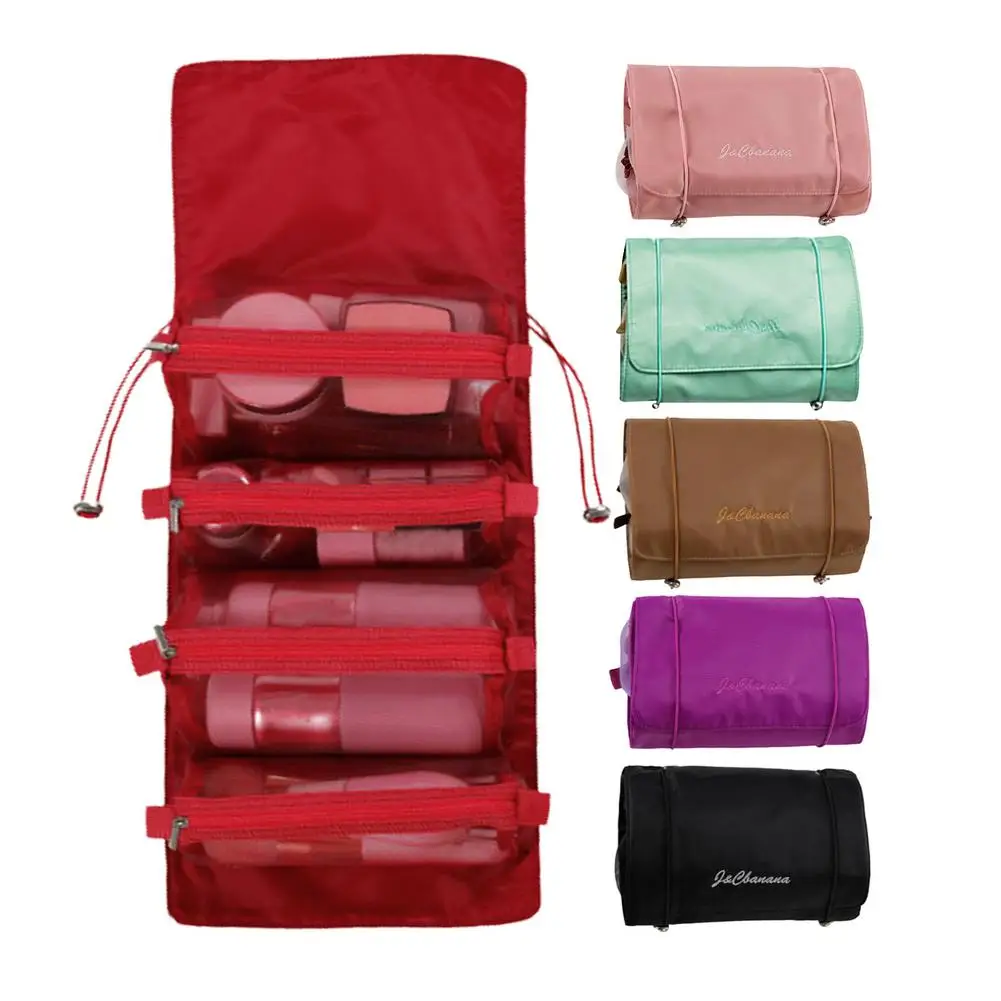 

Detachable Nylon Makeup Bag Roll Up Cosmetic Bag Foldable Travel Makeup Organizer Portable And Waterproof Large Capacity Toi