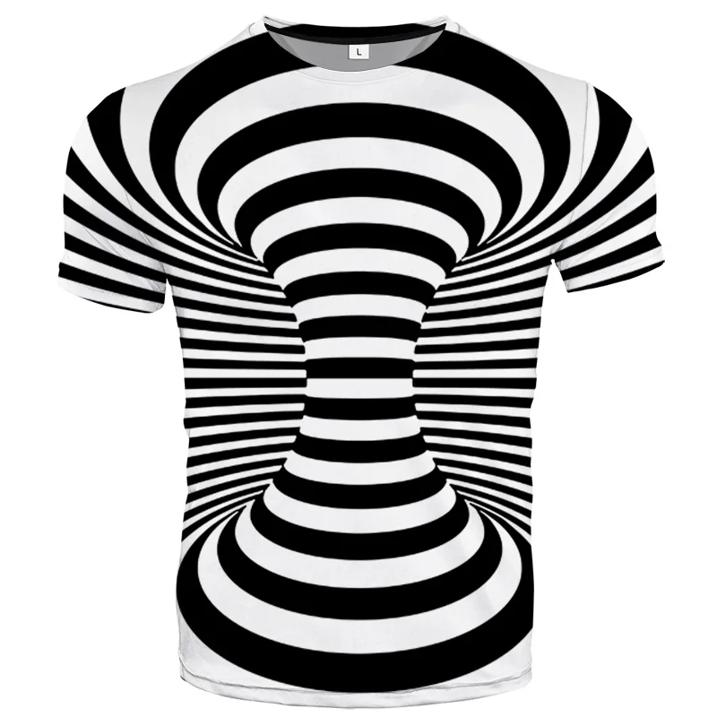 

2021 new summer 3D whirlpool T-shirt men and women fashion 3D T-shirt short-sleeved Harajuku hip-hop cute T-shirt XXS-6XL