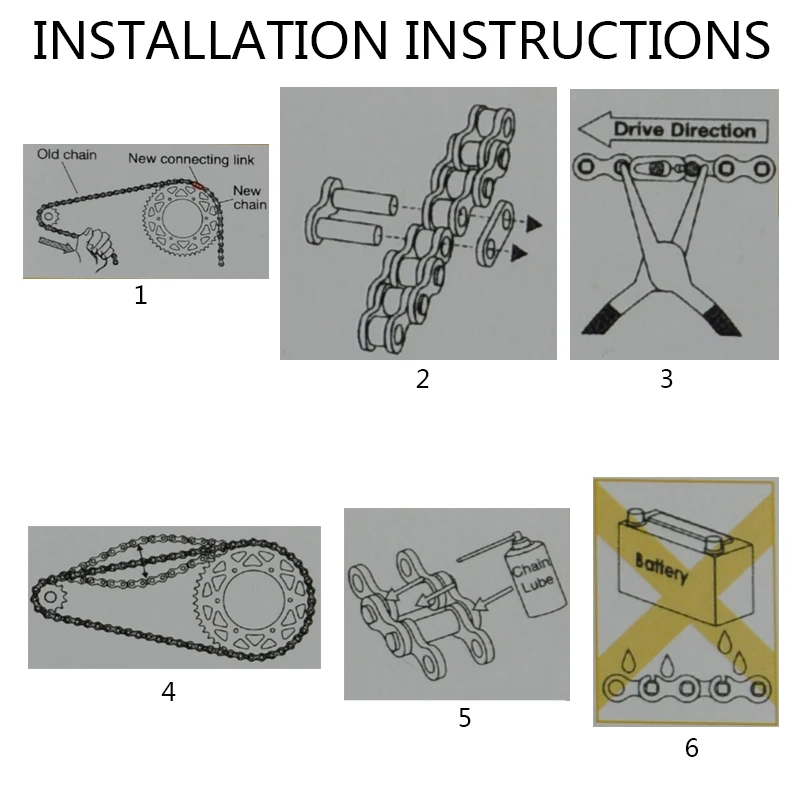 Комплект цепи с уплотнительным кольцом для мотоцикла 520 передняя и задняя