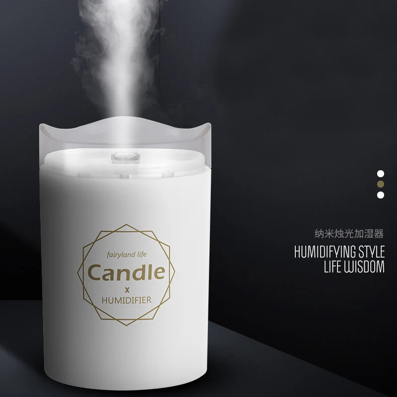 300ML Ultrasonic Air Humidifier USB Essential Oil Diffuser Anion Car Purifier Aroma Mist Maker Candle with Romantic Soft Light | Бытовая
