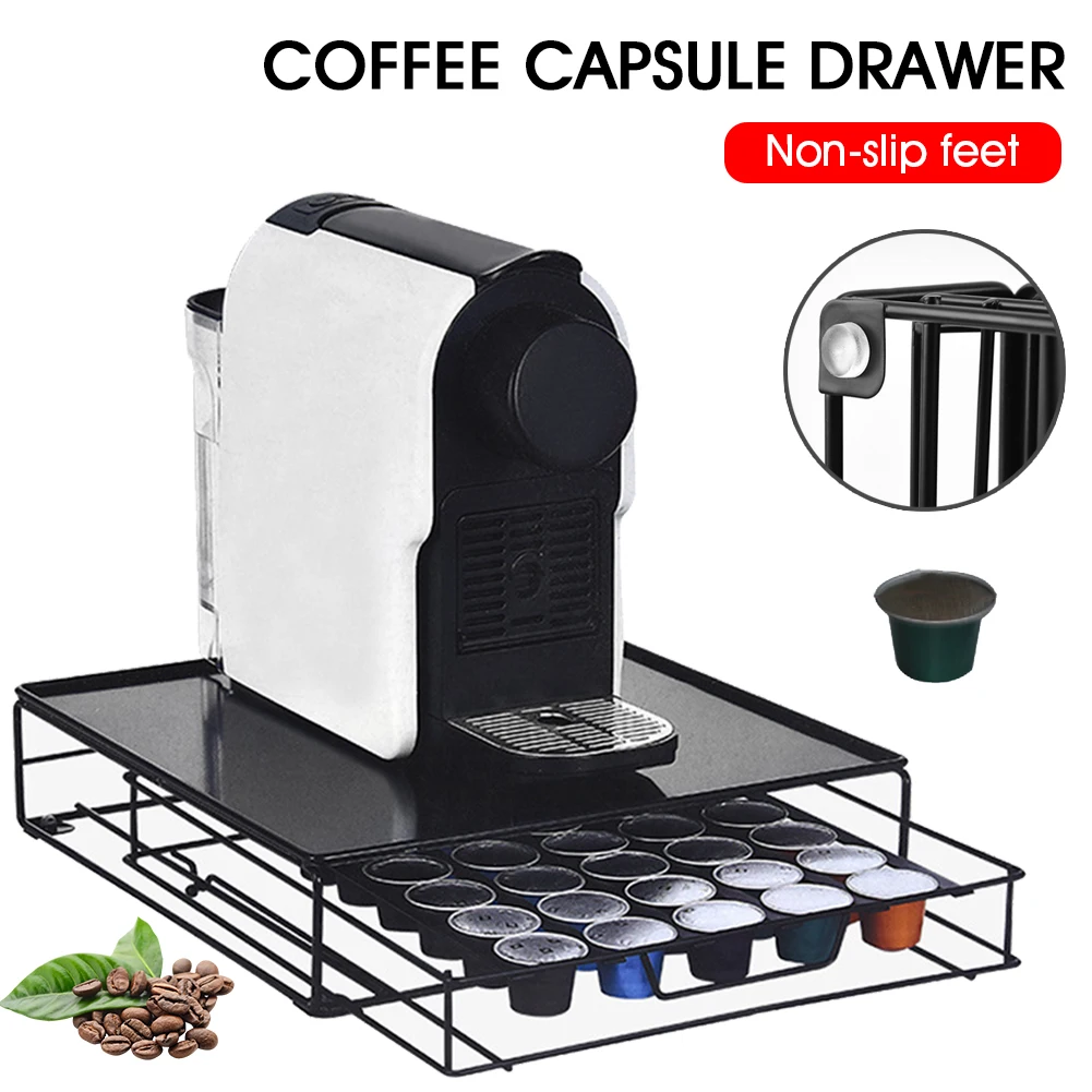 

Coffee Drawers Capsules Holder Storage Stand Rack Practical Coffee Shelves For Espresso Machine Table Coffee Capsule Organizer