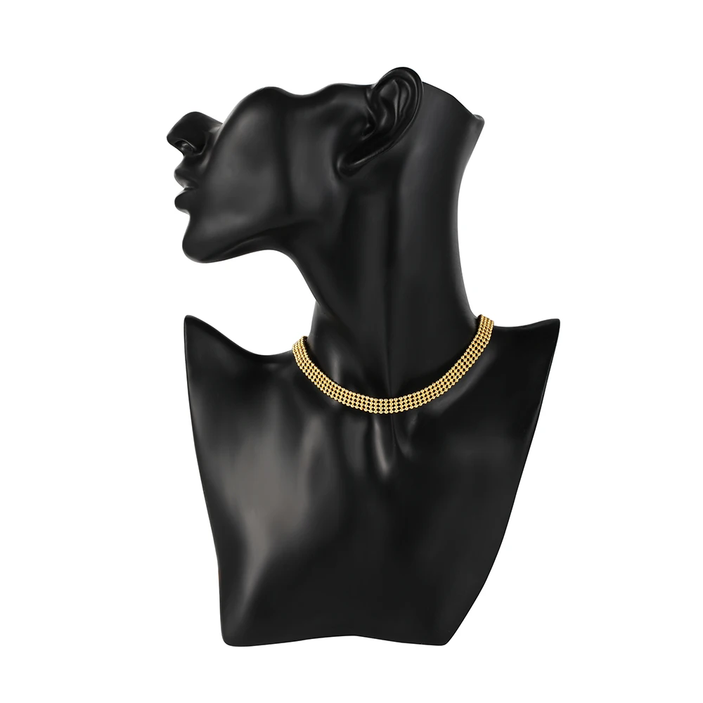 

New 18K gold Necklace Beautifully Round bead chain Collar for Women Men high quality fashion party wedding Jewelrys Holiday gift