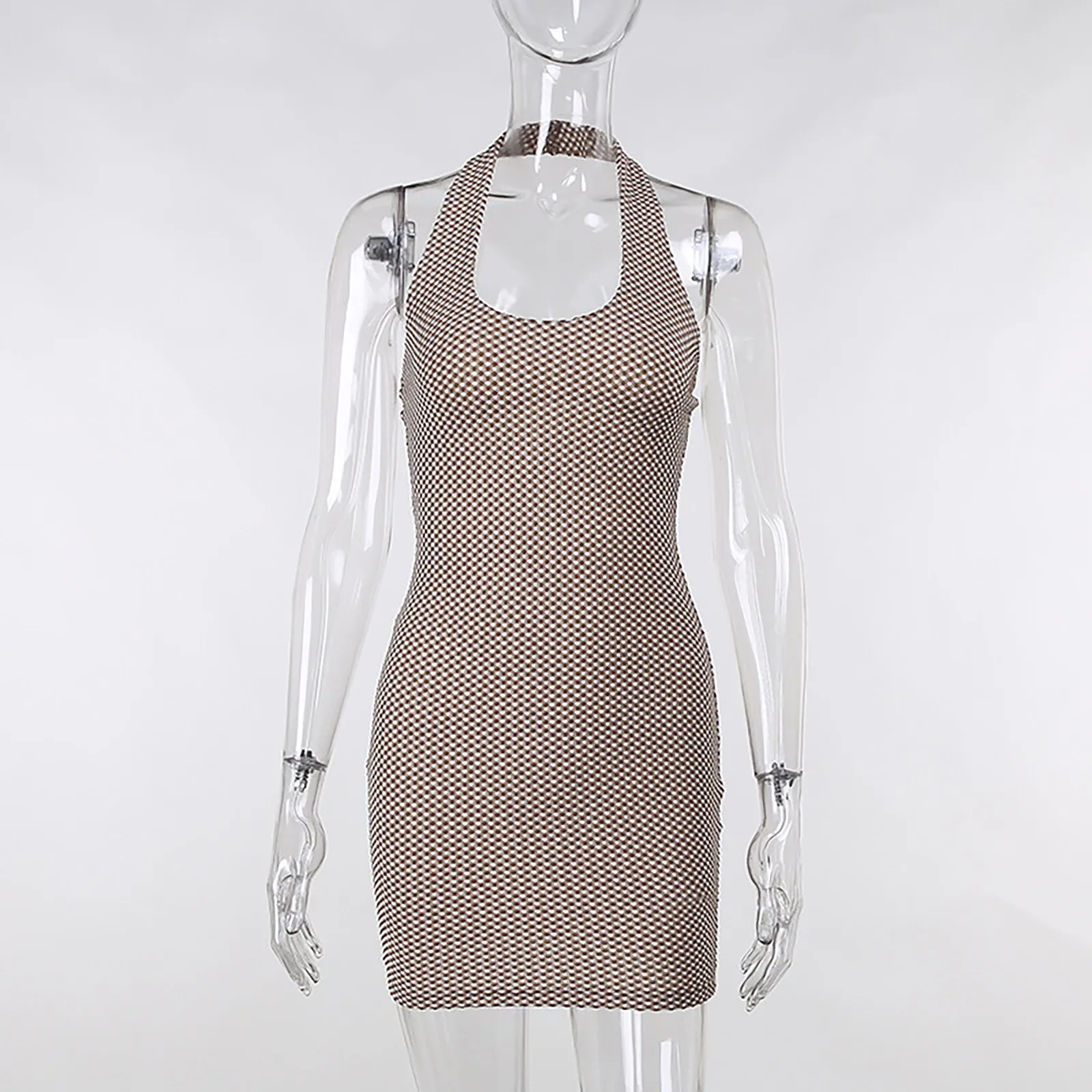 

2021 New Sexy Women Summer Dresses Backless Dresses Sleeveless Bodycon Dress Clubwear Bandage Ladiest Shirt Casual Mini Dress