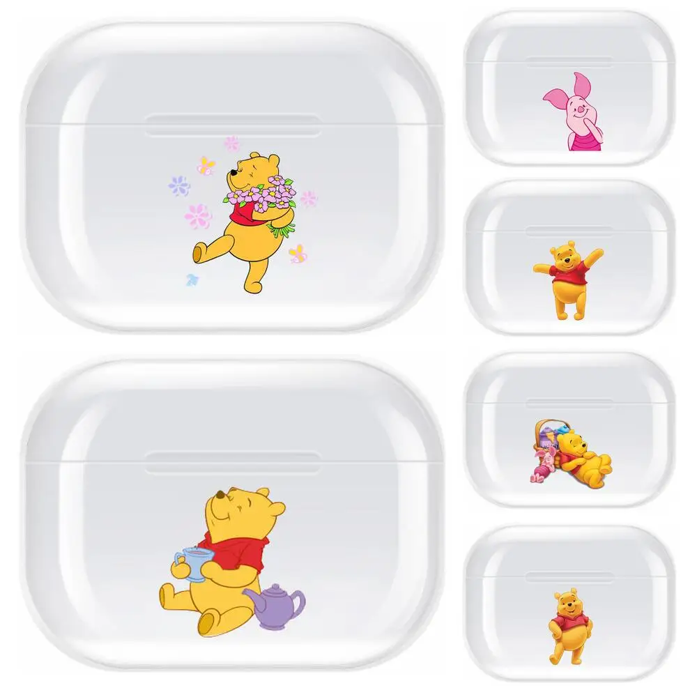 

Pooh Bear Transparent TPU Case For Airpods Pro 3 Case Silicone Headphone Accessories Air Pods 3 Apple Protective 1 2