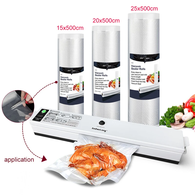 Вакуумный упаковщик для хранения пищевых продуктов 3 рулона вакуумный пленка