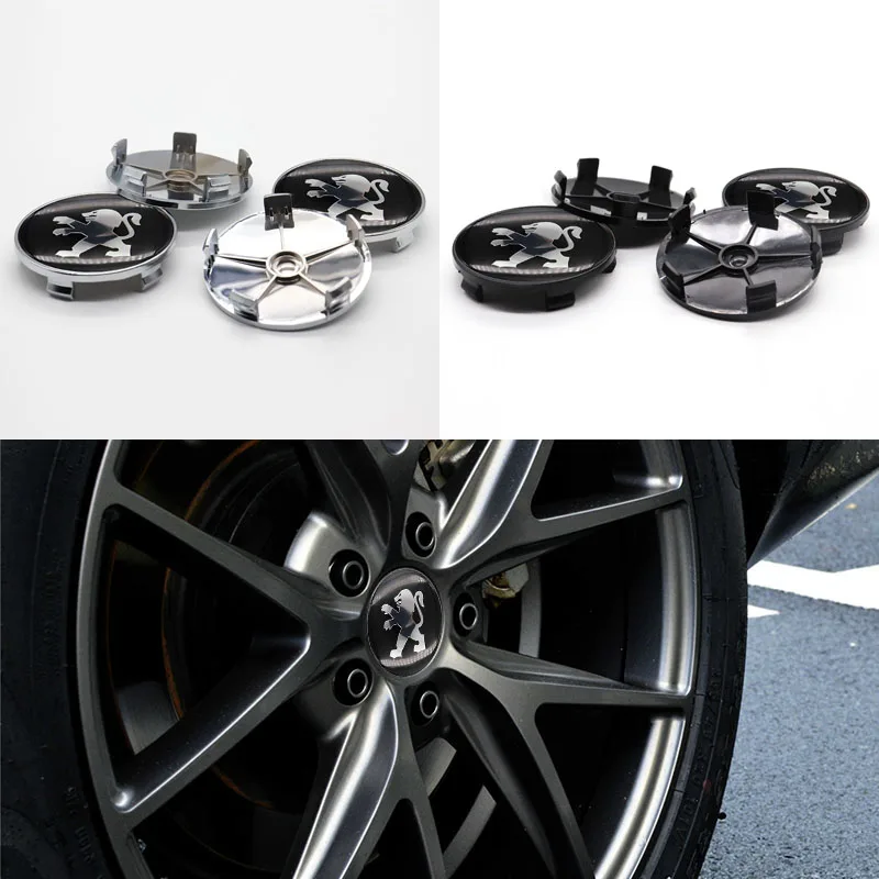 

4pcs 68mm car logo wheel center hub cover badge cover, used for PEUGEOT-logo car personality modification styling accessories