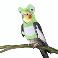 funny frog shaped birds clothes cute parrots costume cosplay winter warm hat hooded pet accessories for parakeet cockatiel