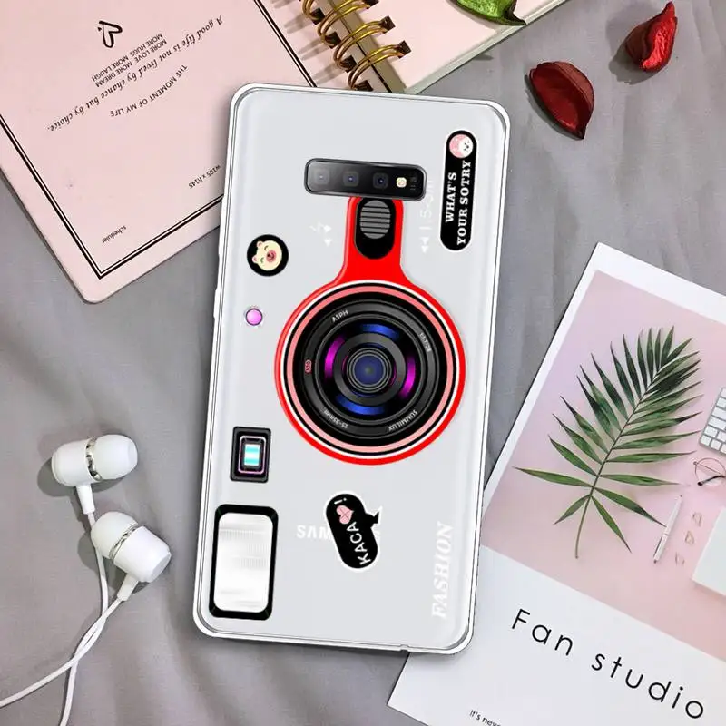 

Fashion luxury camera Phone Case Transparent For Samsung Galaxy S A 5 7 8 9 2015 20 edge plus 10 e lite 2019