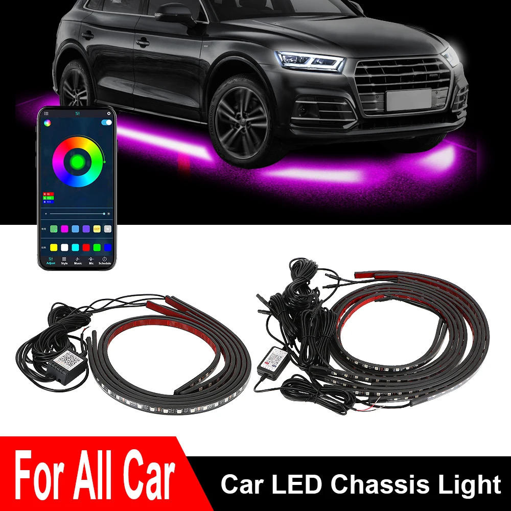 

APP Control Waterproof Car Chassis Neon Atmosphere Light RGB Multicolor LED Strip Car UnderglowLED Light Car-styling