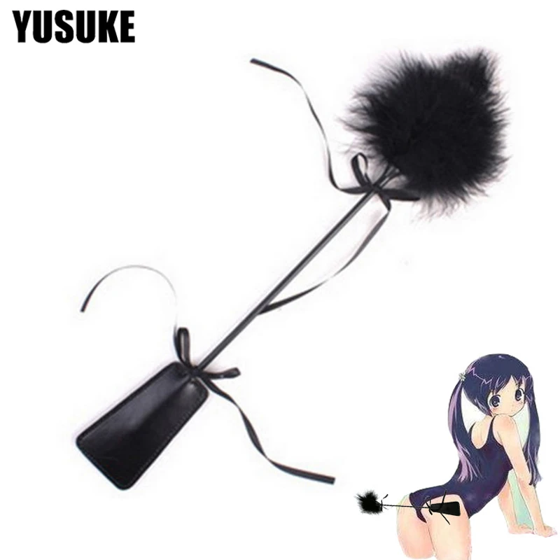 46 см плетка для флирта с птичьими перьями секс игрушки товары влагалища тиклер