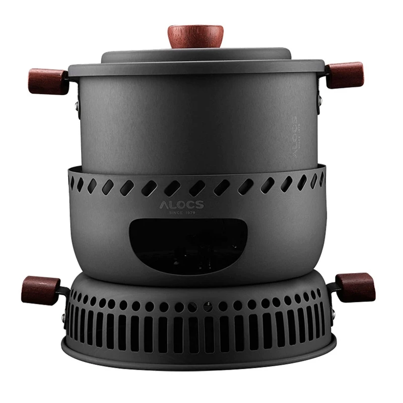 

ALOCS CW-C33 Outdoor Camping Cooking Gas Stove Burner with Pot and Windshield Backpacking Hiking Camping Picnic BBQ