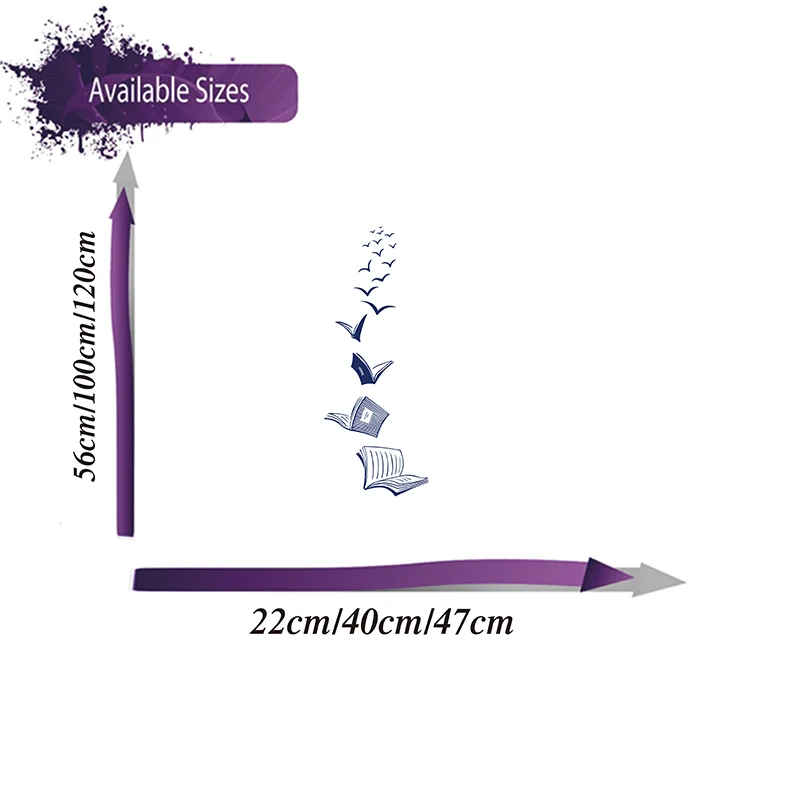 Открытая книга с птицами настенная наклейка библиотека класс для чтения
