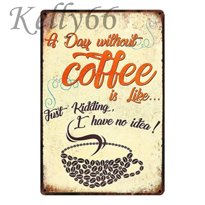 [Kelly66] свежий горячий кофейник Stout винтажный металлический художественный знак