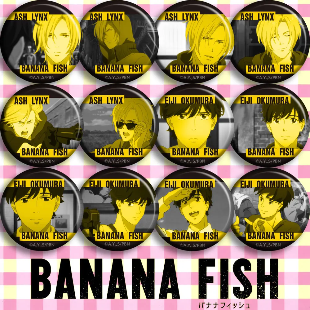 

Japan Anime Banana Fish B- Trembling Murder Cosplay Badge Cartoon Brooch Pins Collection Bags Badges for backpacks Button Gifts