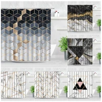 waterproof bathroom shower curtains black white 3d marble pattern abstract art nordic style modern home decor cloth bath curtain