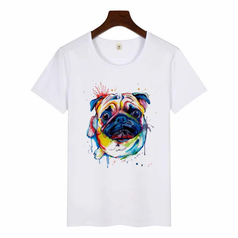 Футболка женская с принтом французского бульдога повседневный топ графическим
