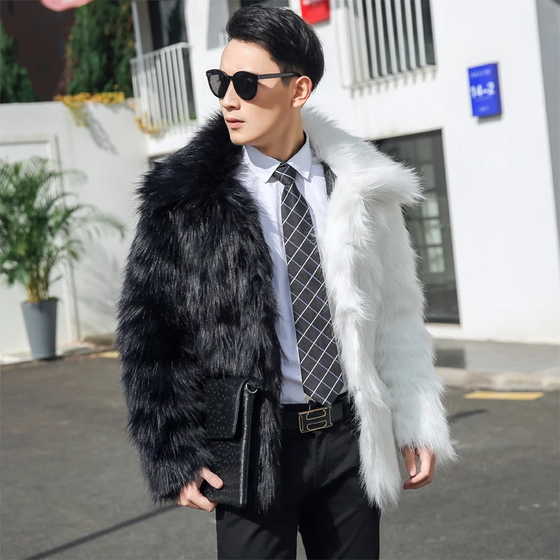 Мужские меховые пальто Мужская одежда меховое из норки зимнее искусственного