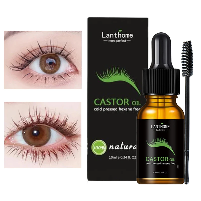 

Eyelash Growth Serum Nutrient Liquid Hair Care Repair Nourish Quick Thick Long Curly Moisturizing Castor Oil Eyelash Care 10ml