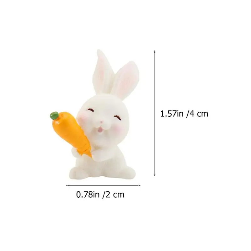 

6pcs Bunny Series Figurines Landscape Ornaments Miniature Bonsai Decor Figurines