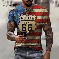 vintage stars stripe printing short sleeve t shirt for men summer casual o neck pullover tops 2021 fashion loose mens tee shirts
