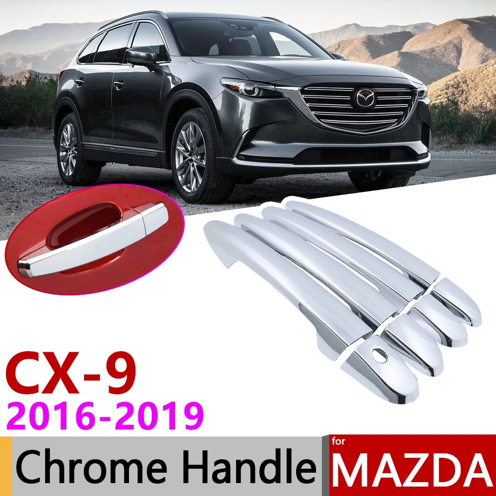 Для Mazda CX 9 CX9 TC MK2 2016 ~ 2019 хромированная крышка внешней дверной ручки автомобильные