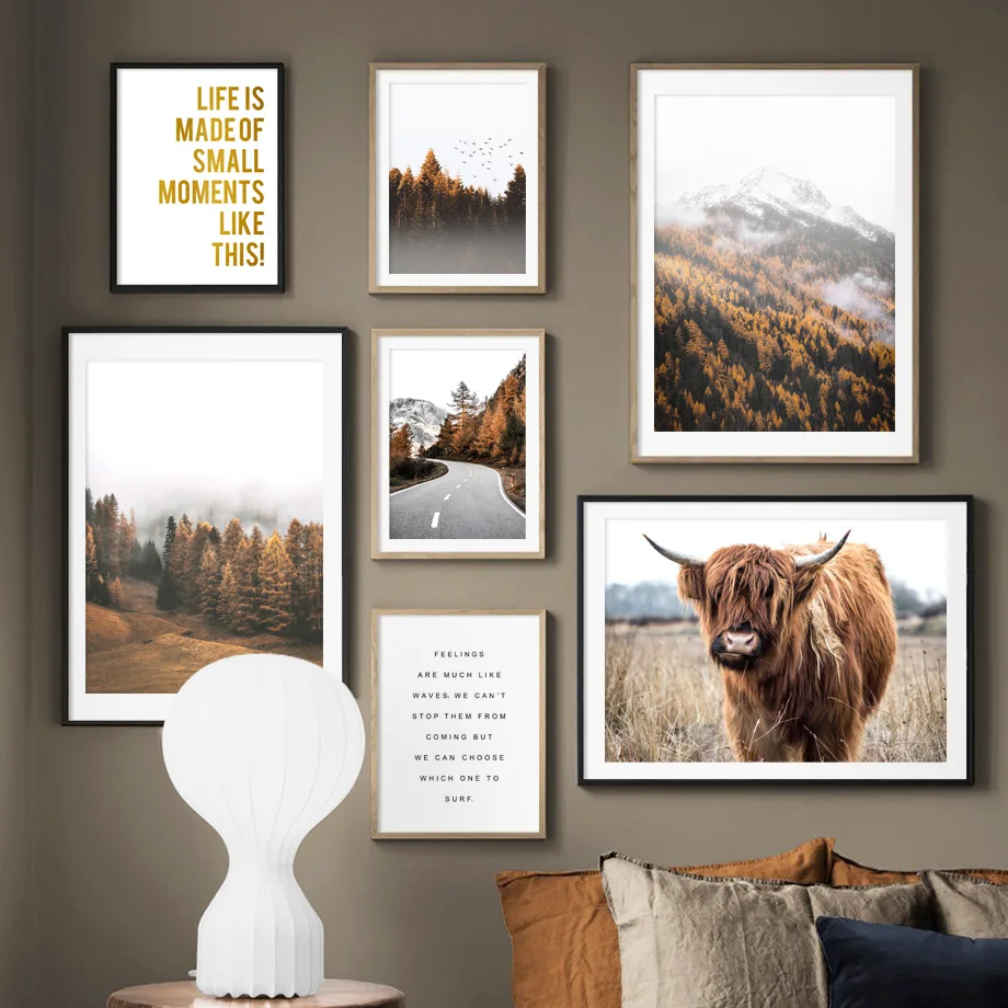 Настенное художественное полотно для высокогорного скотоводства леса гор