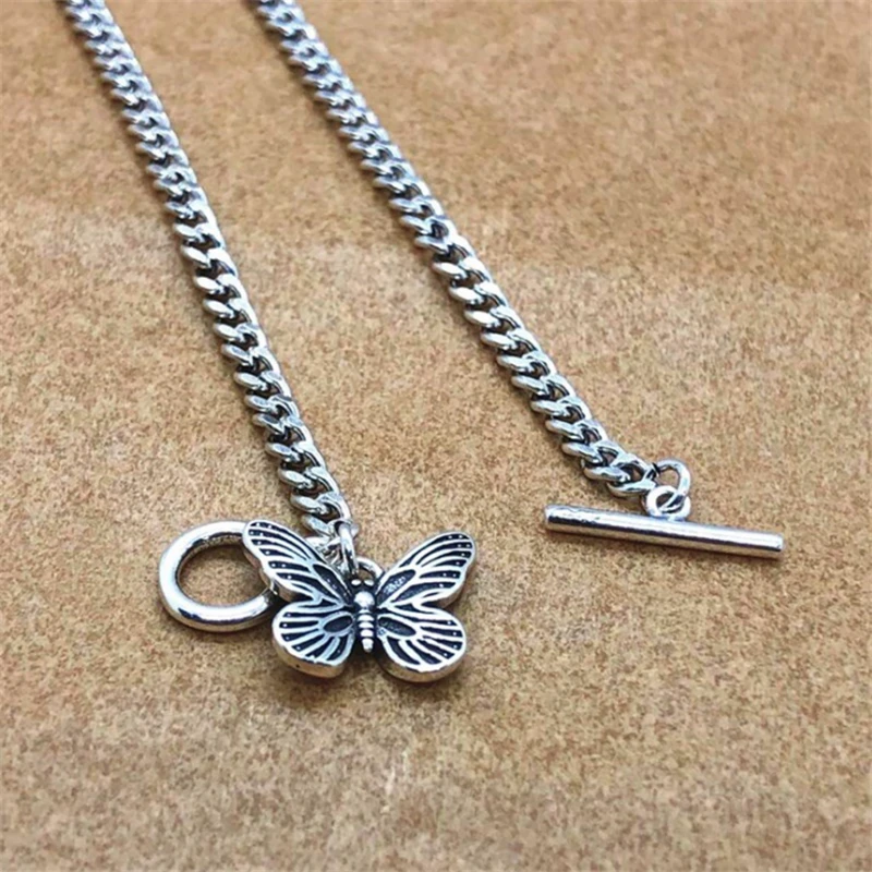 Бесплатная доставка винтажный панк стиль тибетская Серебряная бабочка браслет