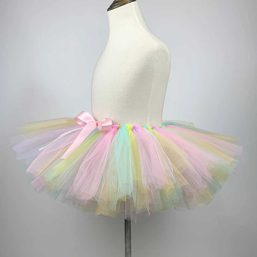 Pastel Unicorn Tutu Skirt Baby Girls Birthay Party Kid Ballet Dance Tulle Children Costume Carnival Holiday | Тематическая одежда