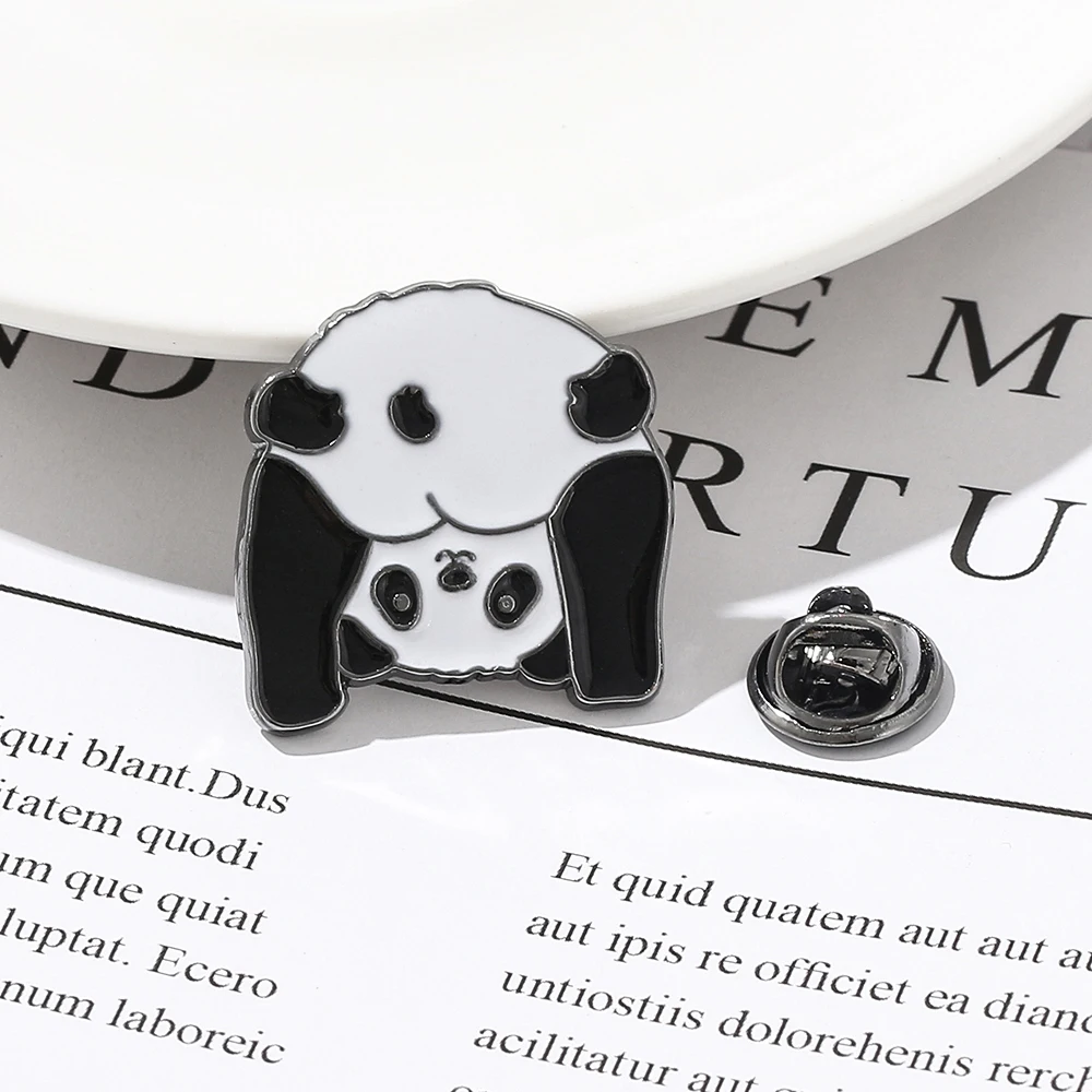 Эмалированная Милая брошь в виде панды модная булавка для мужчин и женщин пальто