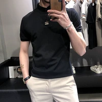 mens shirt 2021 new summer cotton mens polo shirt lapel color striped short sleeved tshirt korean version of slim casual shirt