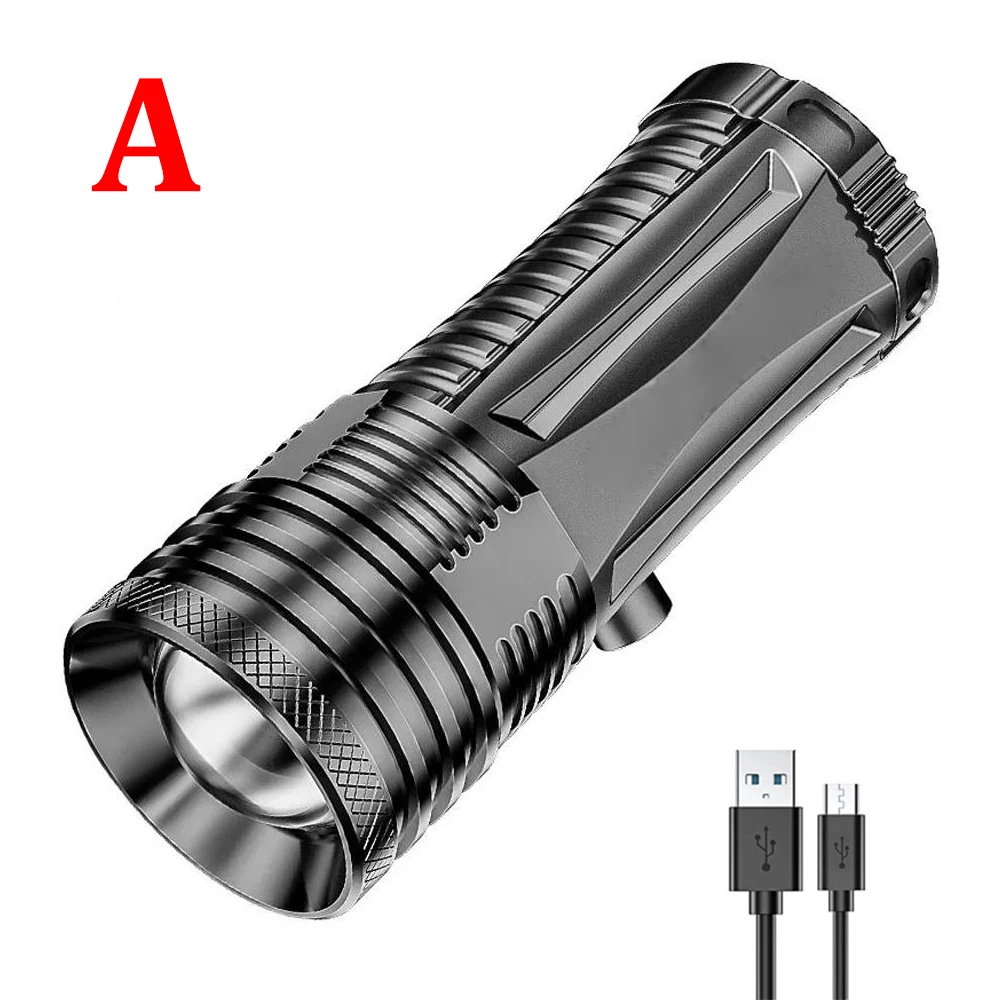 

Многофункциональный водонепроницаемый фонарь синий 4 света USB