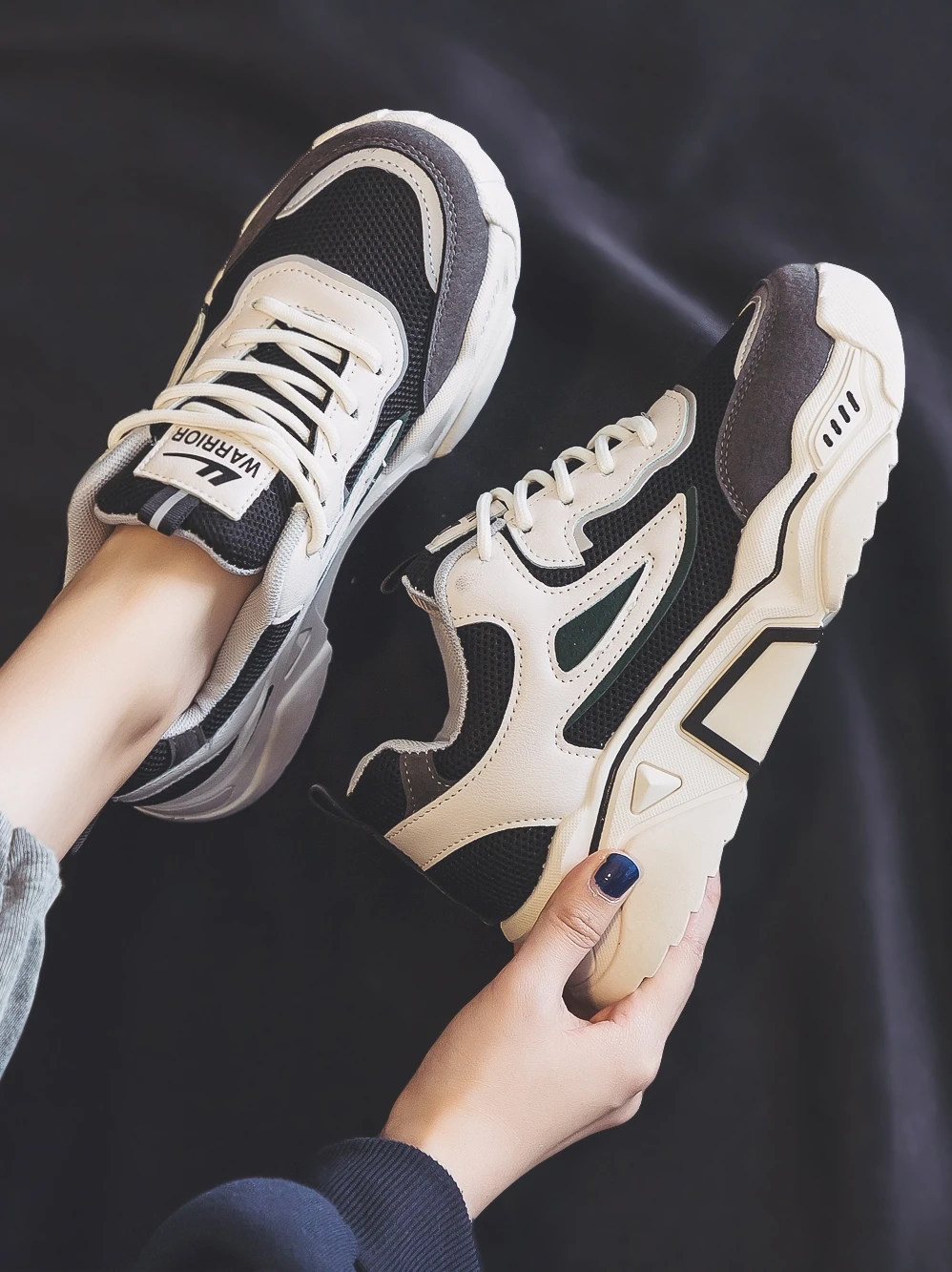 

Daddy shoes women's spring and autumn women's shoes 2021 new sports shoes autumn and winter running shoes Plush two cotton shoes