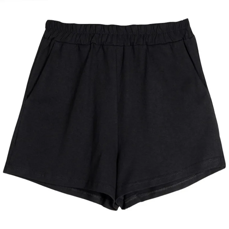 

Shorts Women Solid Simple Elastic-waist Wide-leg Baggy Casual All-match Korean-style Street-wear Female Straight Fashion Chic