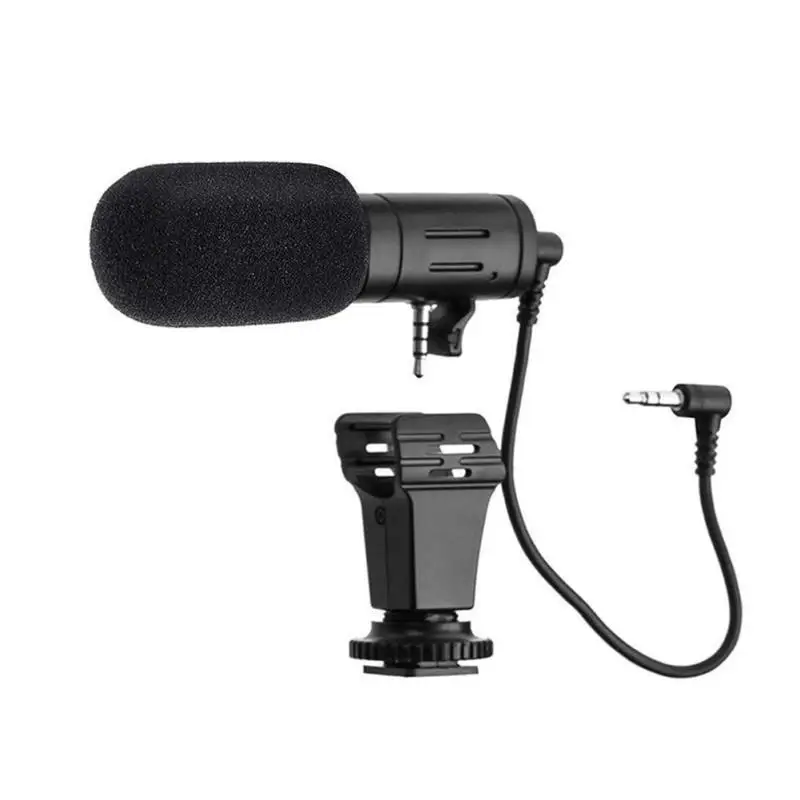 

3.5mm Real-time Monitoring Cardioid Stereo Phone Microphone Video Camera Interview Mic Condenser Record Microphone for Gopro