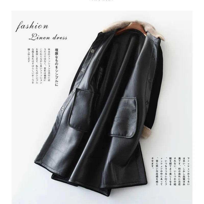 Женская шерстяная куртка с воротником из меха норки на осень и зиму Женское