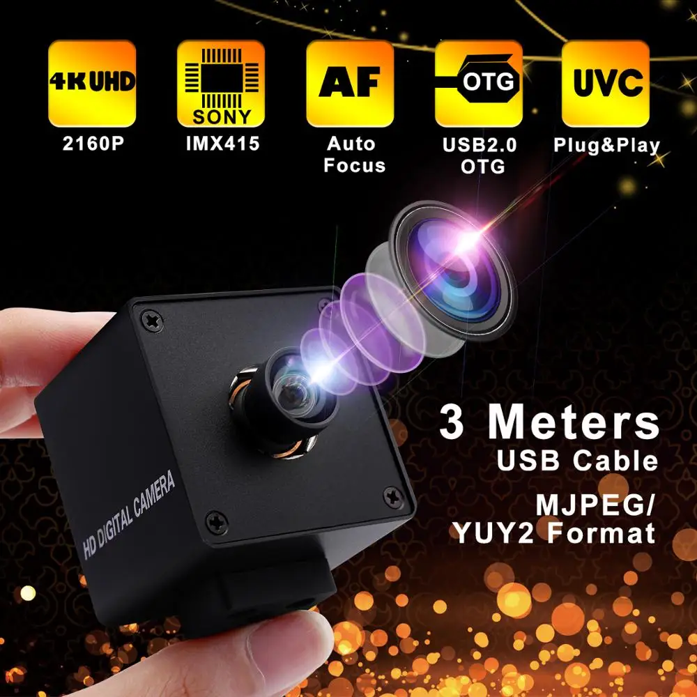 4K Автофокус USB камера 3840x2160 Mjpeg 30fps высокая скорость без искажений UVC мини веб Веб
