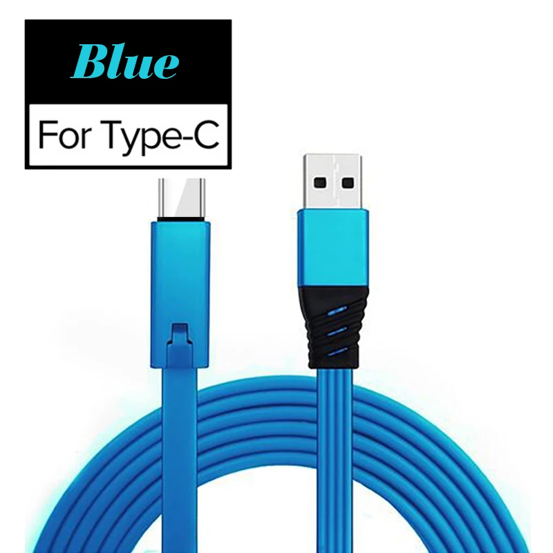 Blue For Type-c Зарядный кабель для мобильного телефона с возможностью быстрой резки для iPhone, кабель для быстрой зарядки для Android type-C, быстрая зарядка через usb - Цвет: Blue For Type-c