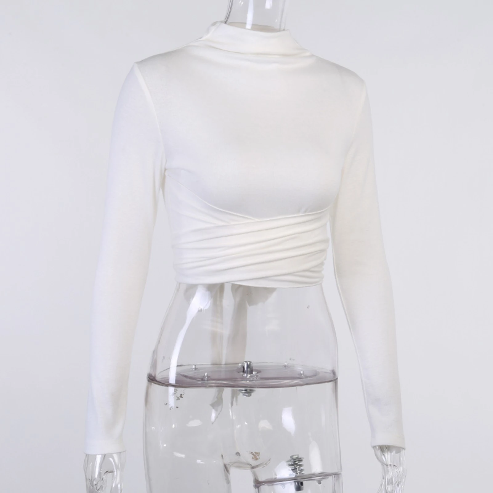 Лидер продаж Женская пикантная однотонная Водолазка с длинным рукавом