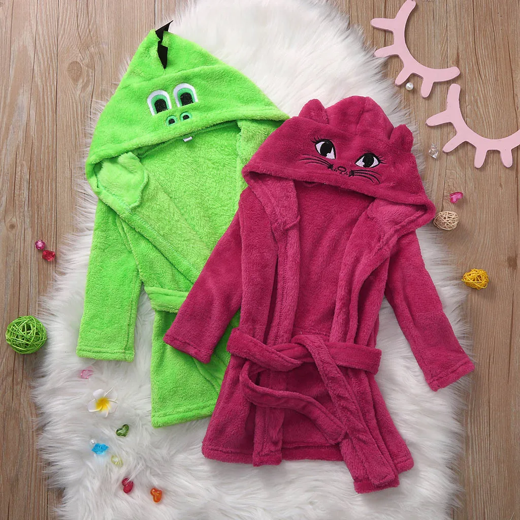 Newborn Baby Layette Boys Girls Baby Pajamas Cartoon Yellow Duck Style Flannel Bathrobes Hoodie Sleepwear Footwear Outfits 2Pcs