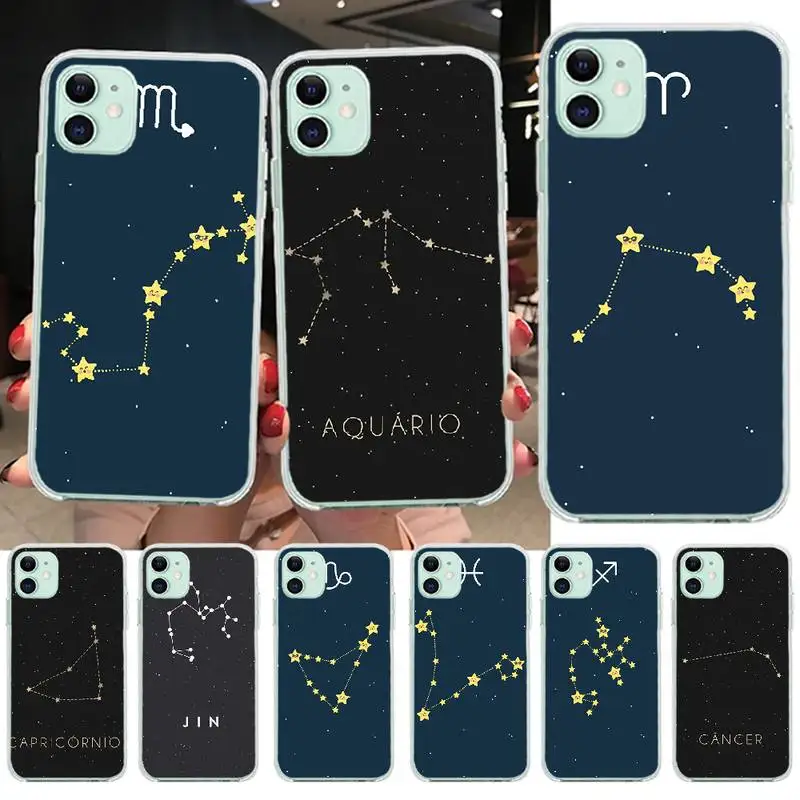 Чехол для телефона PENGHUWAN с 12 созвездиями зодиака iPhone 11 pro XS MAX 8 7 6 6S Plus X 5S SE
