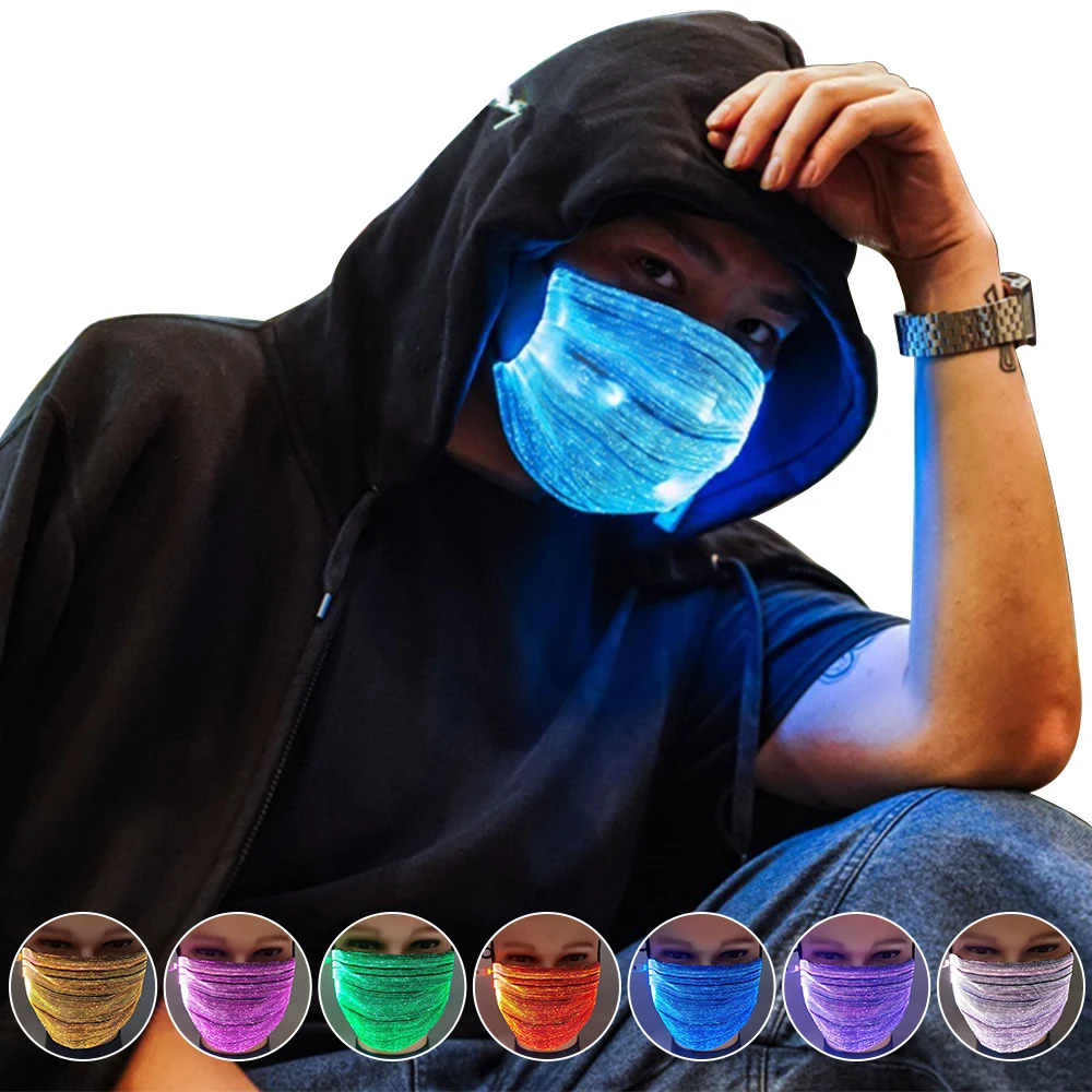 7 цветов светящиеся вечерние светодиодные маски на Хэллоуин мигающие для лица