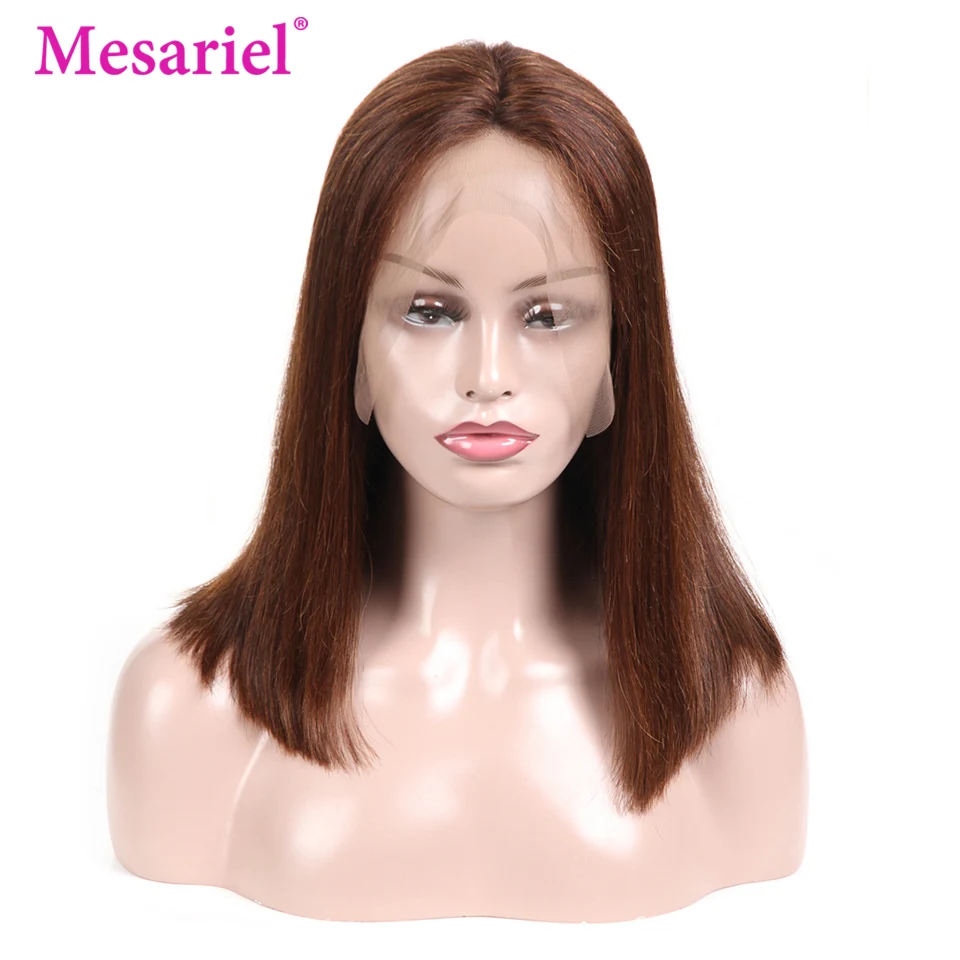 Короткие парики Mesariel Bob на шнурках для черных женщин Remy 13x4 фронте человеческих