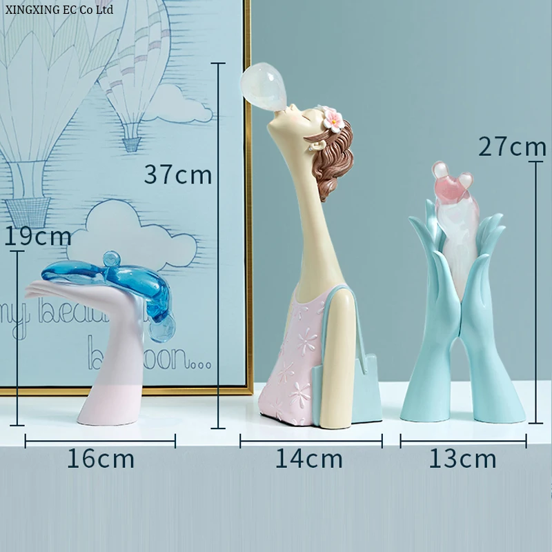 

Creative Resin Handicraft Decoration TV Cabinet Cabinet Living Room Home Decoration Girl Heart Modern Minimalist Art Design