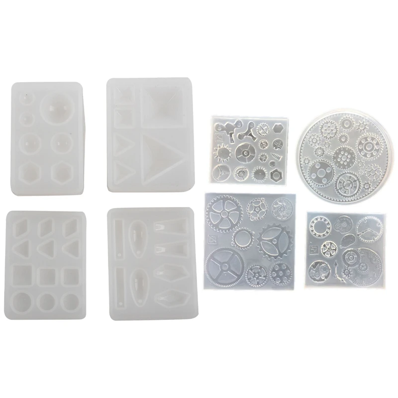 

4 Pack Silicone Resin Jewelry Molds with Silicone Mold Diy Geometric Triple-Cornered Mirror Craft Jewelry Making Molds